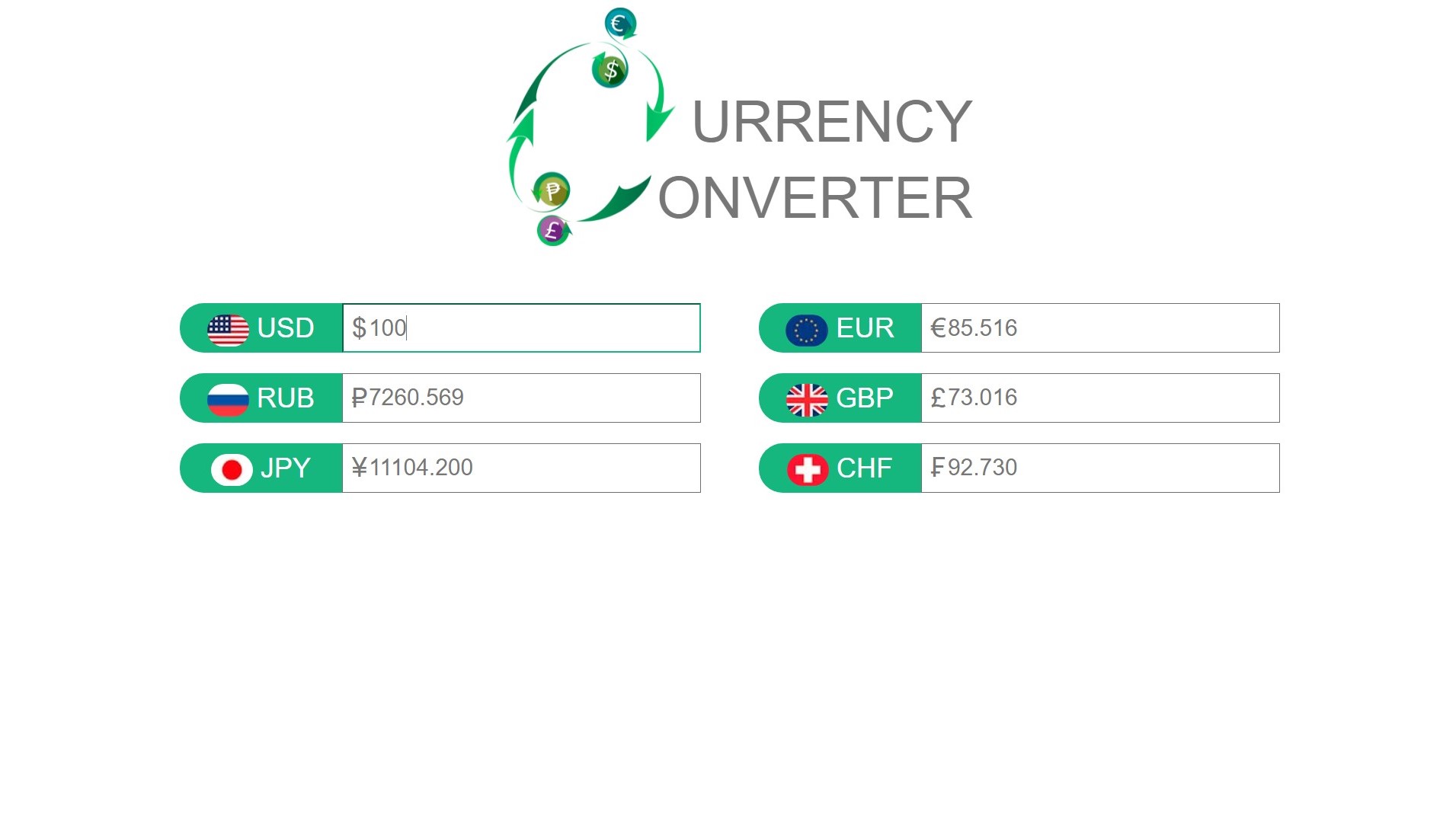 currency-converter-json Demo Image